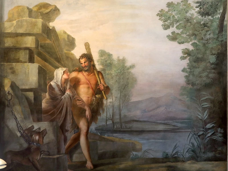 1762-Luigi Catani - Ercole dagli inferi riporta Alcesti tra i vivi - Palazzo Sacrati, Firenze